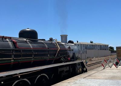 Holidaymakers take a train ride on Jenny