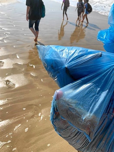 Fourty two bags of junk collected