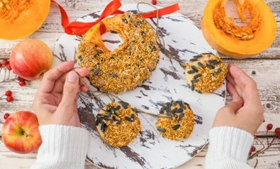 Children's craft: DIY bird seed cookies