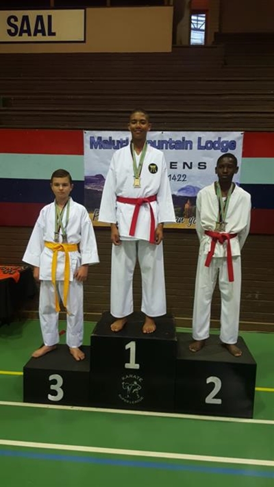 5 karate medals for 2 students