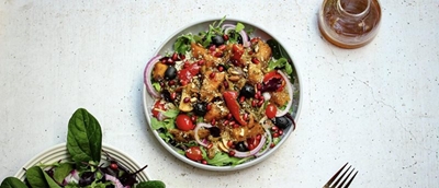 Harissa veg and couscous salad