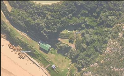 Temporary campsites at Gwaiing river