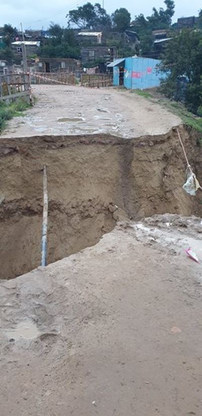 Road in Themba collapses after heavy rain