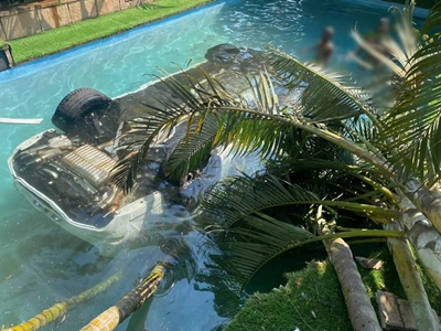 Car crashes into swimming pool, driver dead
