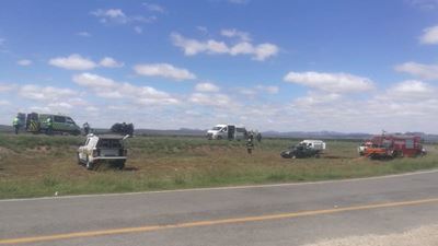 Accident scene simulation on N9 near Graaff-Reinet