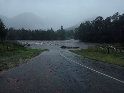 Flooded roads - drive with caution