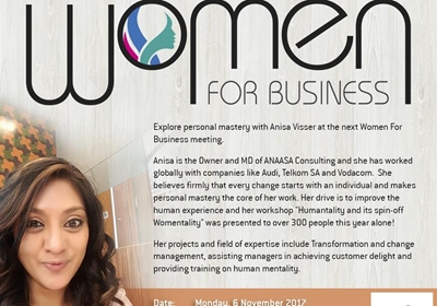 Women for business hosting Anisa Visser