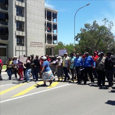 Protest march: Police station next stop