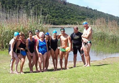 Fish eagles take to the water