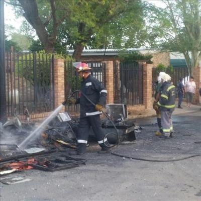 Caravan destroyed in blaze 