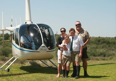 Family enjoys helicopter flight