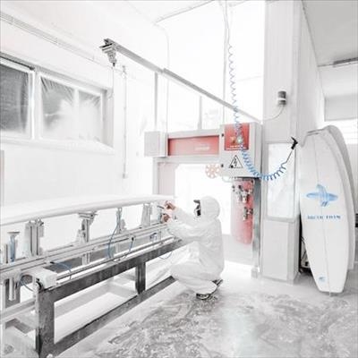 A co-working space for surfboard shapers