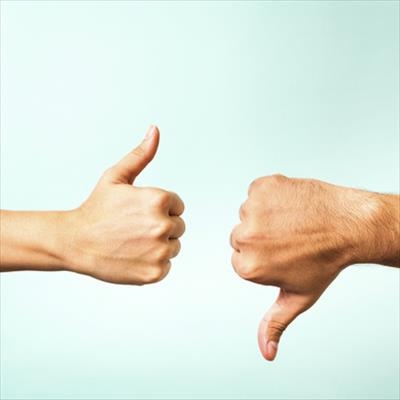 Thumbs up, Thumbs down