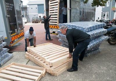 Beds, kettles and tables for fire victims 