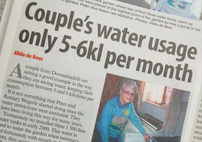 Water saving second nature for couple