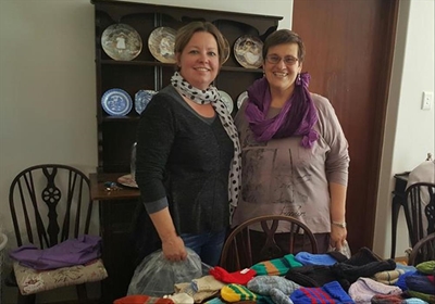 Vuyani and Protective Workplace gifted knitted goodies