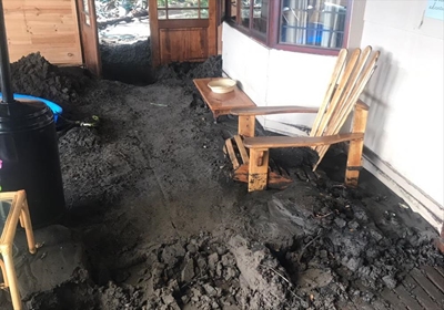 Rain brings mudslide into home