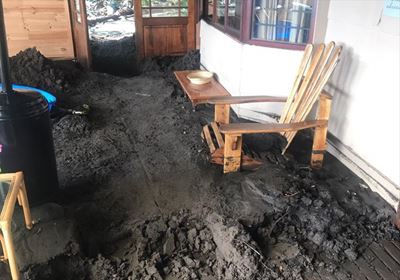Rain brings mudslide into home