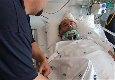Injured firefighter back home