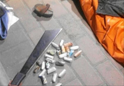 Man gevang met kapmes en dagga