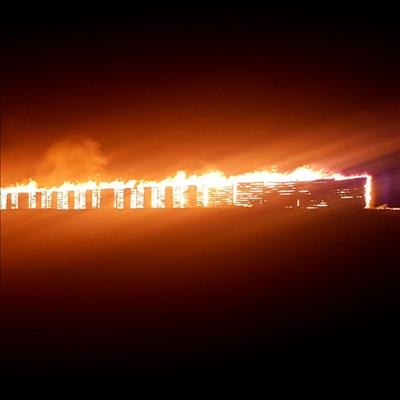 Brand ontstaan by skietbaan