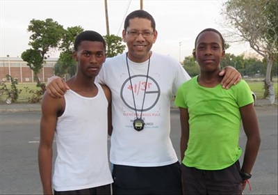 Jong atlete hardloop wentye