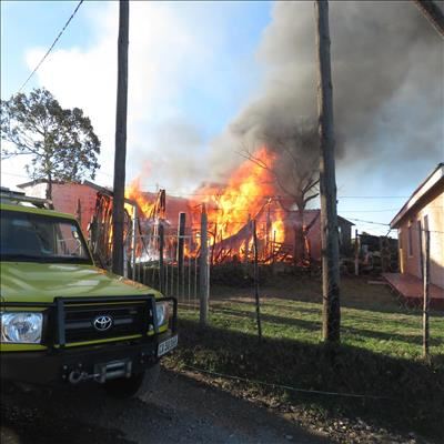 Home burnt down