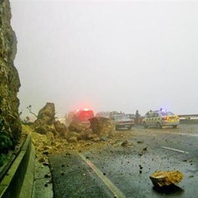 Lucky escape from rock fall