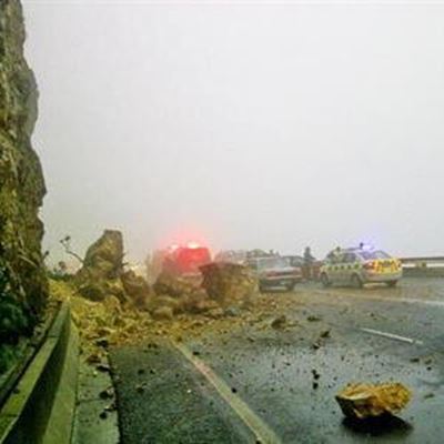 Lucky escape from rock fall