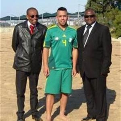 Entertaining soccer on the beach