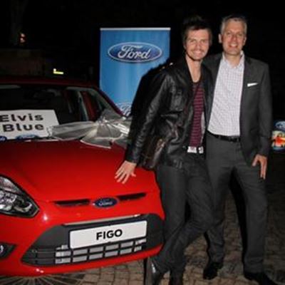 Elvis Blue gets away in a red Figo