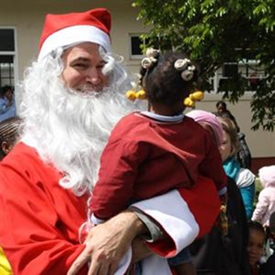 Father Christmas came by bike