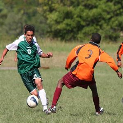 Green pitch for soccer