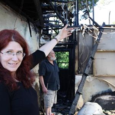 Son helps to save dad from flames