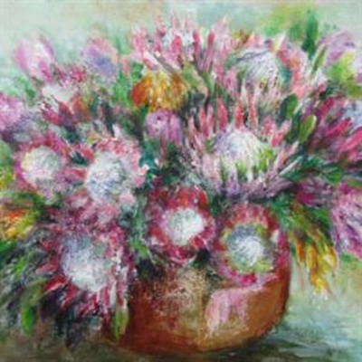 Art teacher and students exhibit