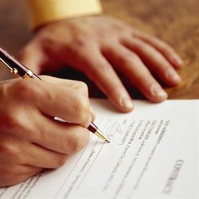Signing a contract for the first time