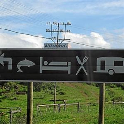 Whale disappears from tourism sign