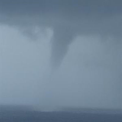 Waterspout passes by Knysna 