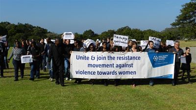 Students, staff march against violence