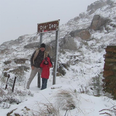 Eerste sneeu val in Klein-Karoo