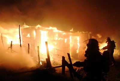Fire rages through informal settlement