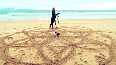 Beach memorial for Rosemary Theron