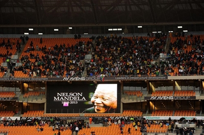 Crowd gathers at FNB Stadium