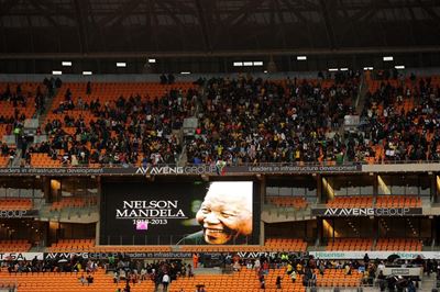 Crowd gathers at FNB Stadium