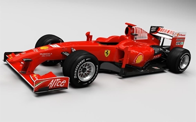 Bloedrooi Ferrari Scuderia by Shell Heiderand te sien