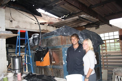 Fire at Wonki Ware pottery studio