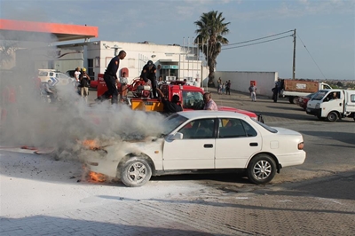 Narrow escape after car catches alight