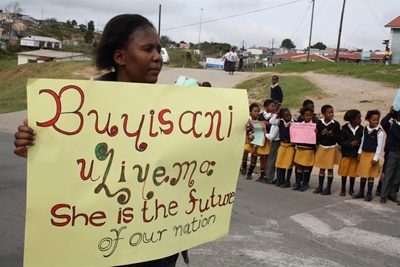 Classmates march for missing girl