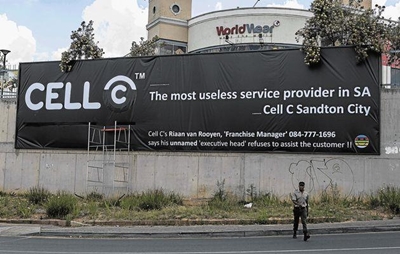 Cell C and banner man in court