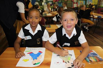 Smiles and tears on Grade 1's first school day